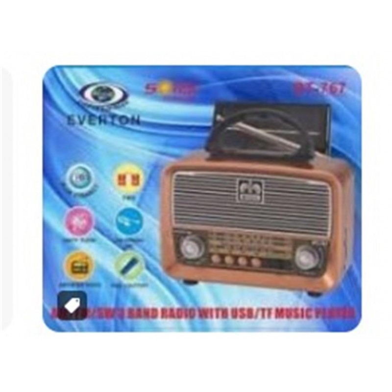 Everton Rt-767 Bluetooth -Usb-Tf-Am-Fm-Sw-Tws-Usb Güneş Enerjili Şarj Nostaljik Radyo