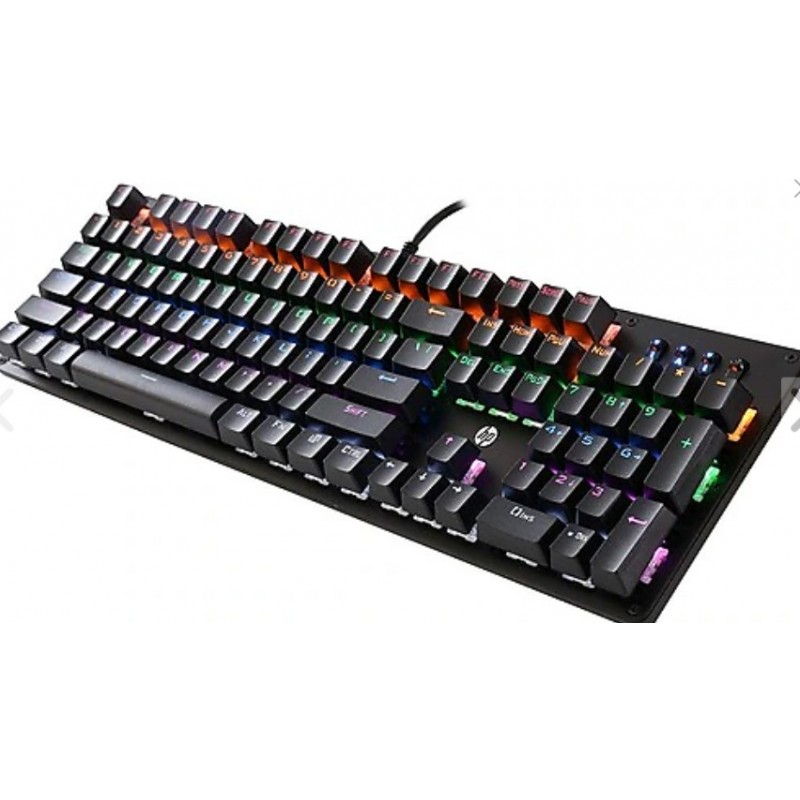 Hp 9AGK100F  Mekanik Gaming  Klavyesi RGB LED IŞIK Q İngilizce 1.60cm Kablo Uzunluğu Caps Lock Tuşu