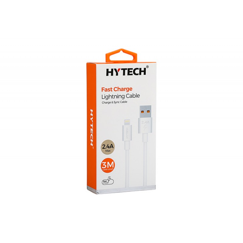 Hytech HY-X99 3m 2.4A Usb to Lightning Beyaz Data + Sarj Kablosu