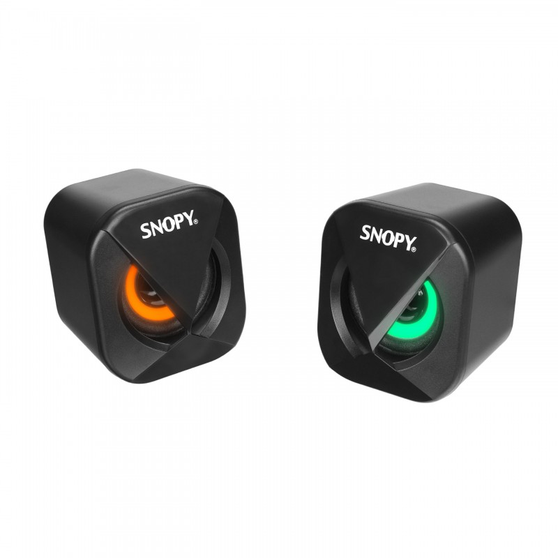 Snopy SN-83U 2.0 Mini Led Işıklı 2Wx2CH Siyah USB Gaming Speaker Hoparlör